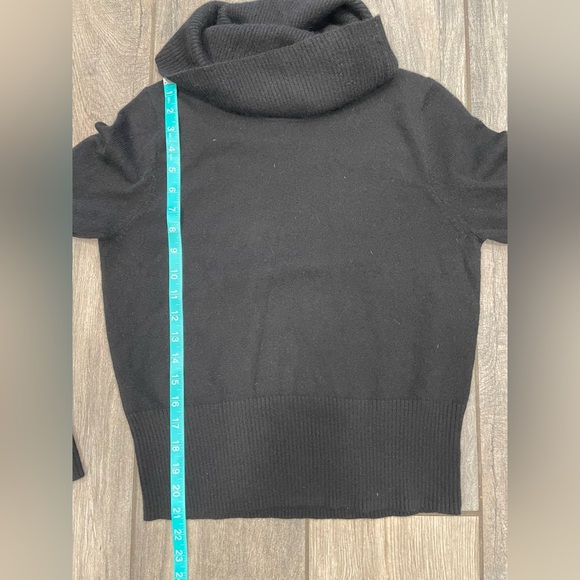 Cashmere. Anne Klein Sport Black Cowl Neck Sweater - Picture 3 of 6